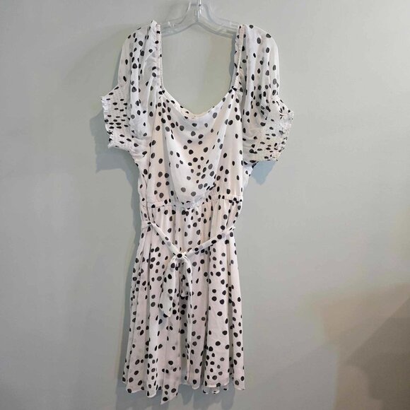 Lane Bryant Smocked Cuff-Sleeve Square-Neck Fit & Flare Dress - Polka Dots NWT - Picture 4 of 11